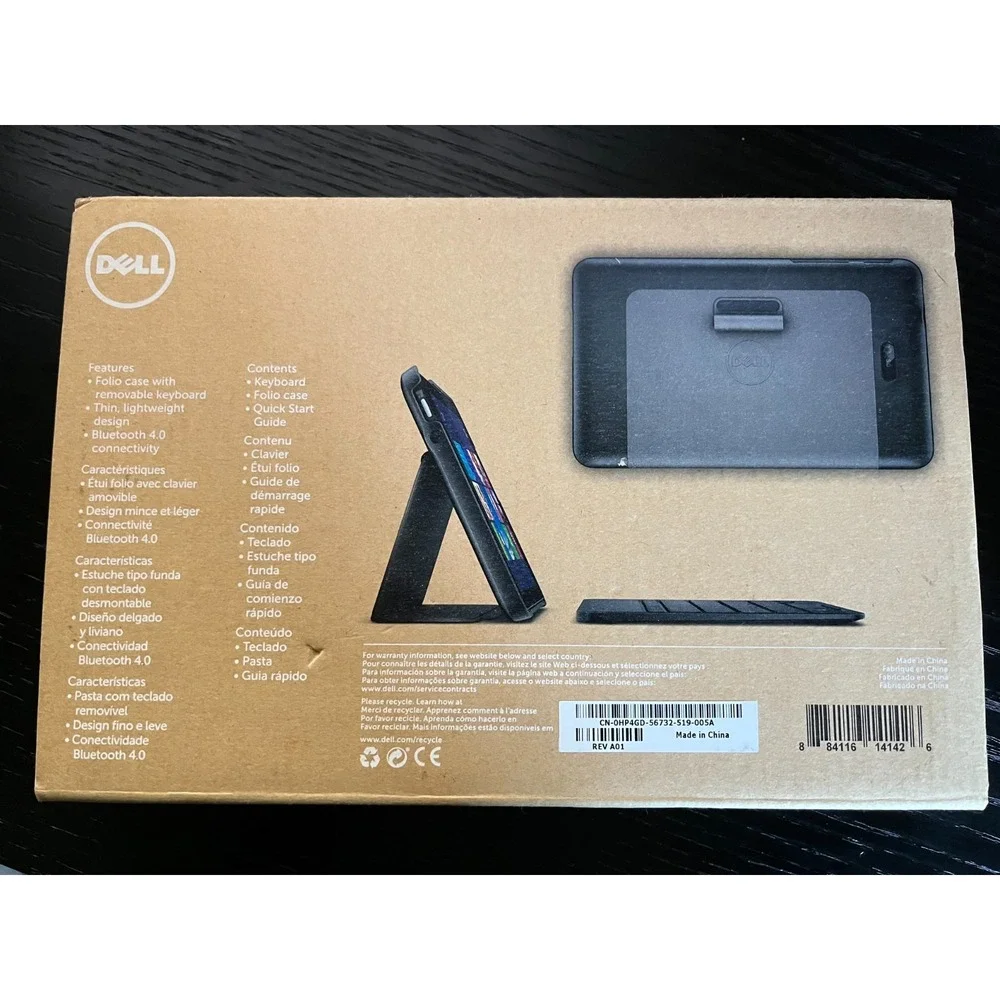 Dell Wireless Keyboard/Bluetooth for Dell Tablet 8 Pro US English (460-BBHL)